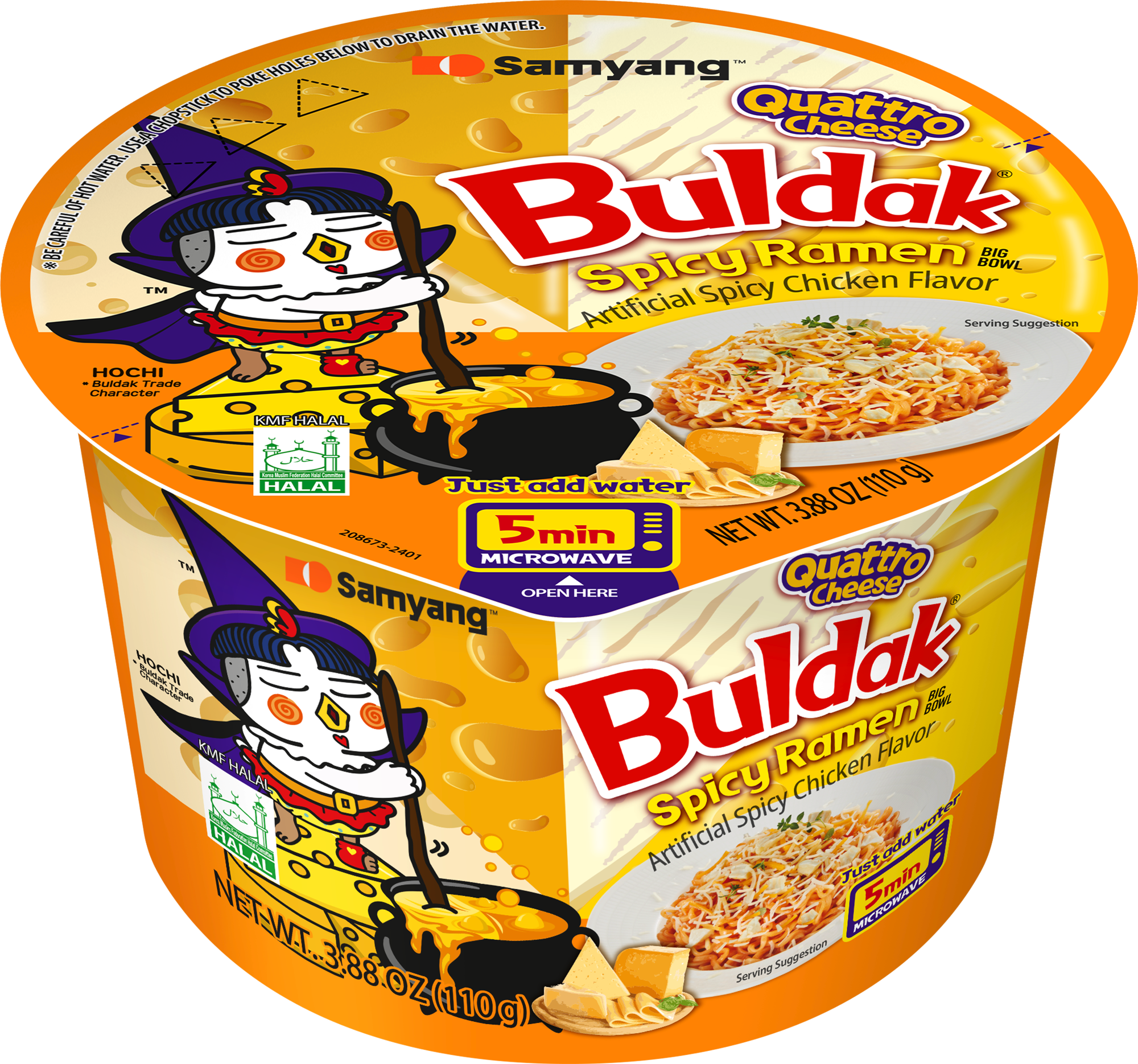 Buldak Quattro Cheese Big Bowl ramen pack