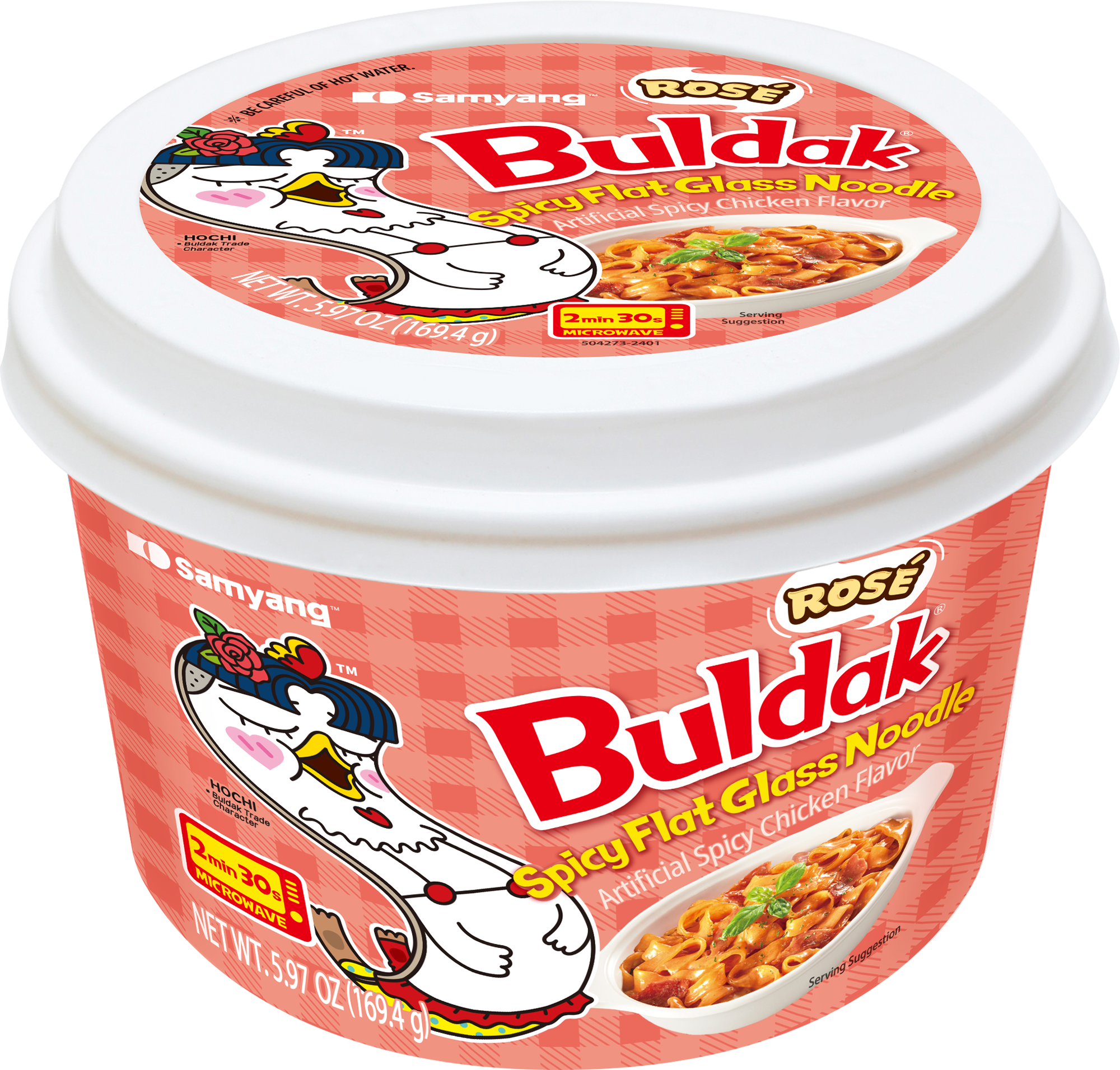 Buldak Rosé Wide Glass Noodle ramen pack