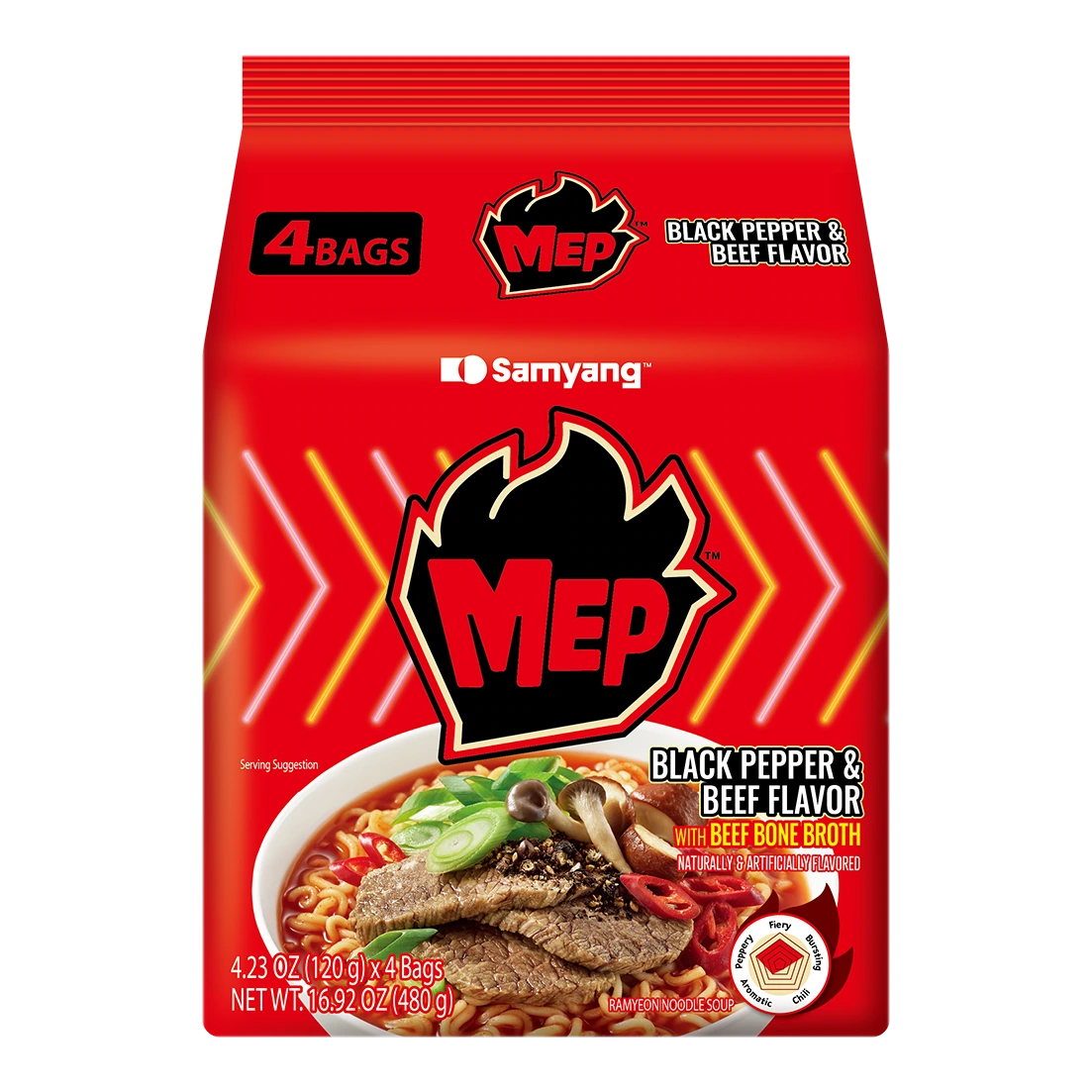 Buldak MEP res y pimienta negra ramen pack